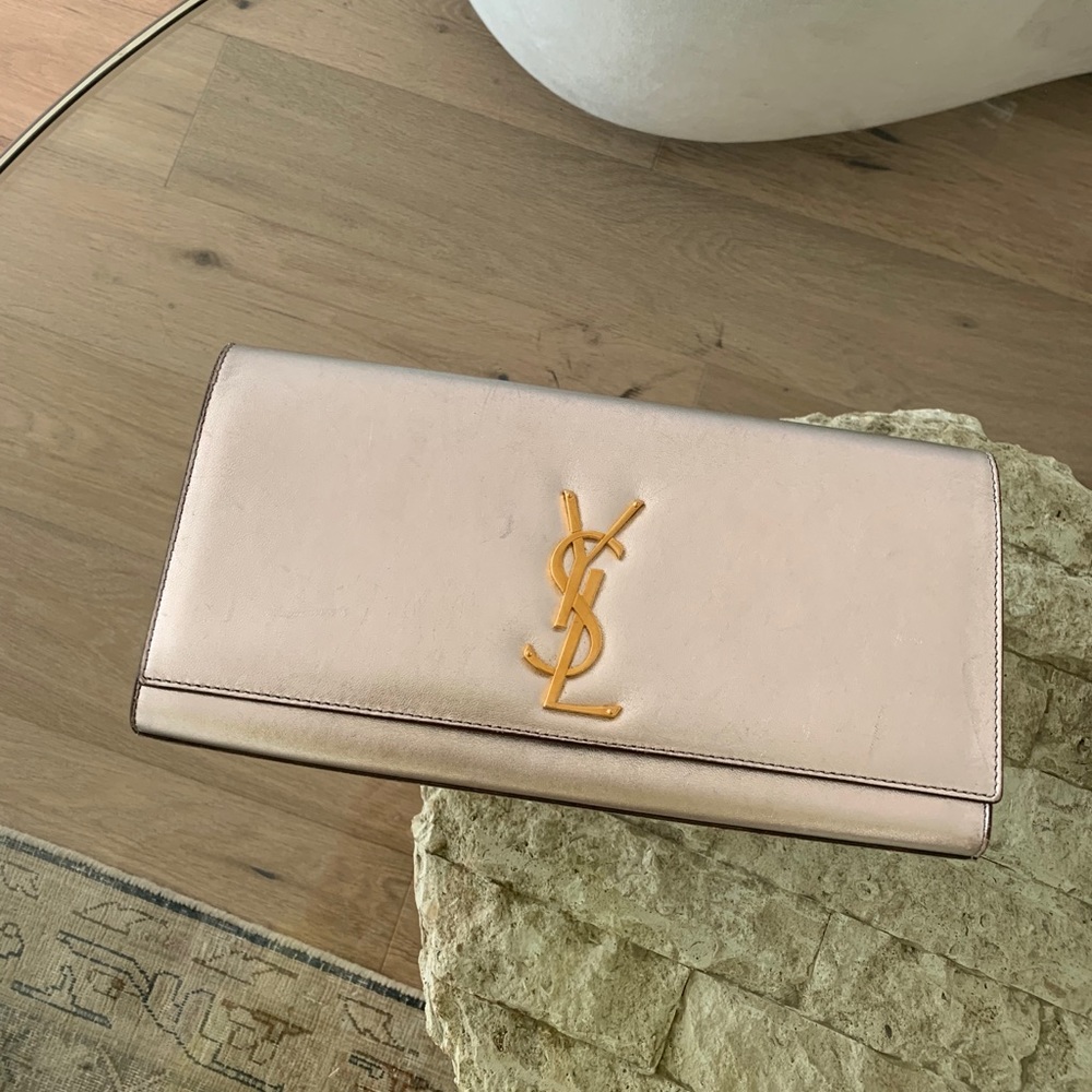 YSL Silver Clutch